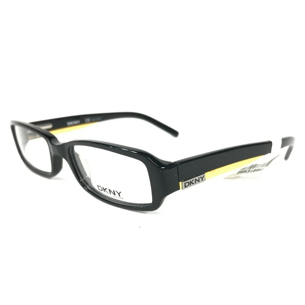 DKNY Eyeglasses Frames DY4537 3001 Black Yellow Rectangular Full Rim 49-17-135